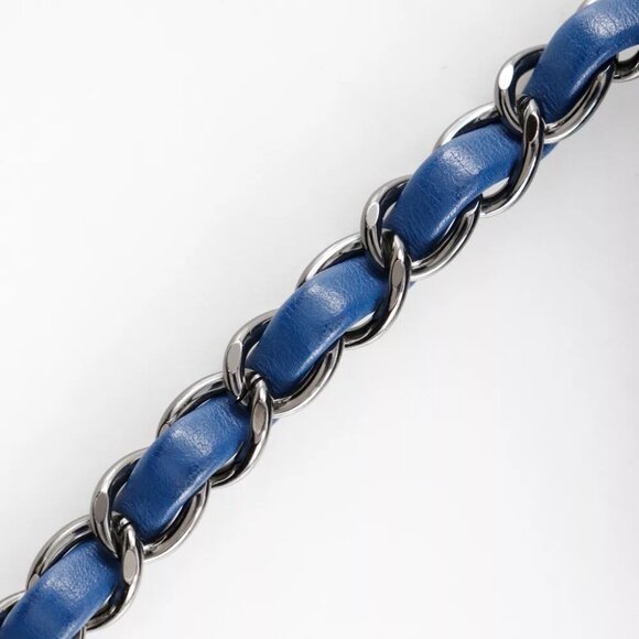 CHANEL Trendy Bowling Bag Handbag 2WAYShoulder Blue Calfskin Women - Picture 4 of 12